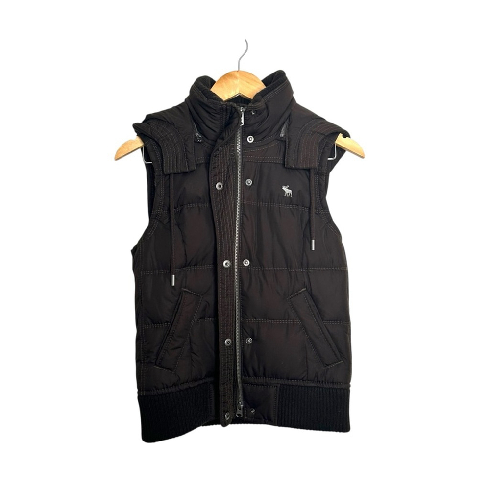 ABERCROMBIE & FITCH y2K Brown Quilted Sleeveless Puffer Vest Size Large - Picture 6 of 12